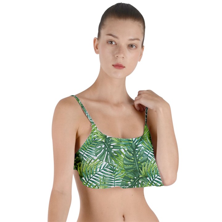 Green leaves Layered Top Bikini Top 