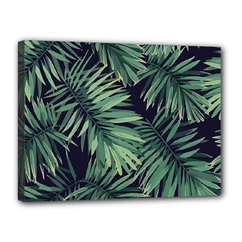 Green Palm Leaves Canvas 16  X 12  (stretched) by goljakoff