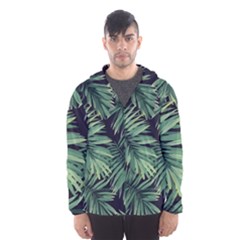 Green Palm Leaves Men s Hooded Windbreaker by goljakoff