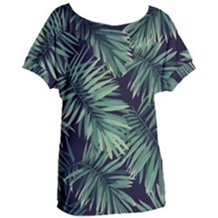 Green Palm Leaves Women s Oversized Tee by goljakoff