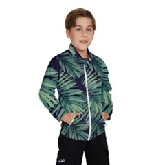 Green Palm Leaves Kids  Windbreaker by goljakoff