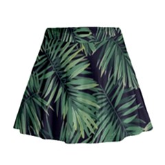 Green Palm Leaves Mini Flare Skirt by goljakoff