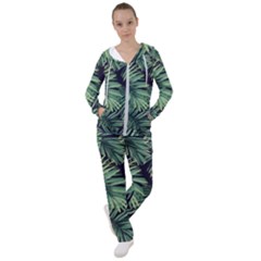 Green Palm Leaves Women s Tracksuit by goljakoff