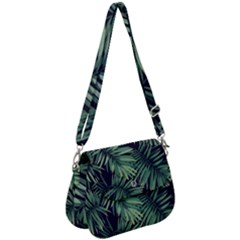 Green Palm Leaves Saddle Handbag by goljakoff