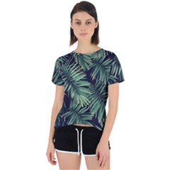 Green Palm Leaves Open Back Sport Tee