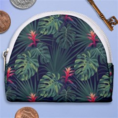 Tropical Flowers Horseshoe Style Canvas Pouch by goljakoff