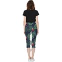 Tropical flowers Inside Out Lightweight Velour Capri Leggings  View4