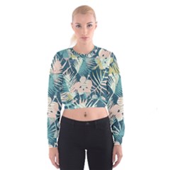 Abstract Flowers Cropped Sweatshirt by goljakoff