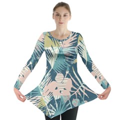 Abstract Flowers Long Sleeve Tunic  by goljakoff