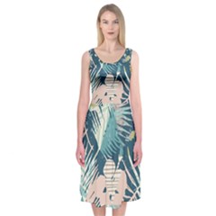 Abstract Flowers Midi Sleeveless Dress by goljakoff