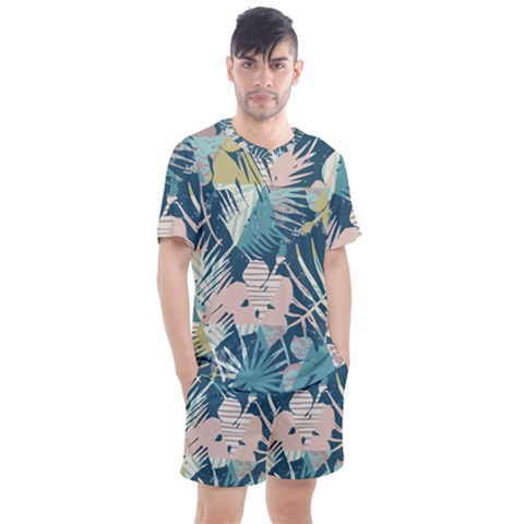 Abstract Flowers Men s Mesh Tee And Shorts Set by goljakoff