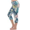 Abstract flowers Lightweight Velour Capri Yoga Leggings View2