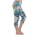 Abstract flowers Lightweight Velour Capri Yoga Leggings View3