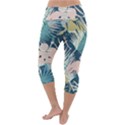 Abstract flowers Lightweight Velour Capri Yoga Leggings View4