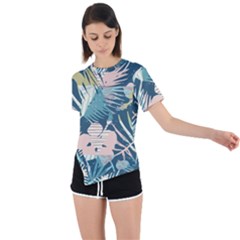 Abstract Flowers Asymmetrical Short Sleeve Sports Tee by goljakoff