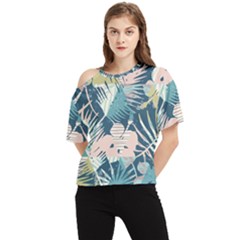 Abstract Flowers One Shoulder Cut Out Tee by goljakoff