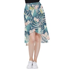 Abstract Flowers Frill Hi Low Chiffon Skirt by goljakoff