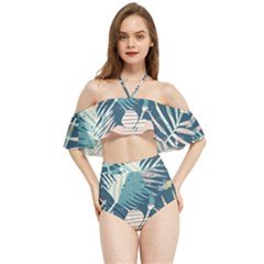 Abstract Flowers Halter Flowy Bikini Set  by goljakoff