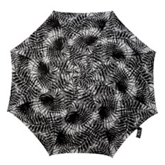 Tropical Leafs Pattern, Black And White Jungle Theme Hook Handle Umbrellas (medium) by Casemiro