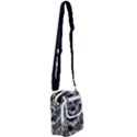 Tropical leafs pattern, black and white jungle theme Shoulder Strap Belt Bag View1