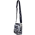 Tropical leafs pattern, black and white jungle theme Shoulder Strap Belt Bag View2