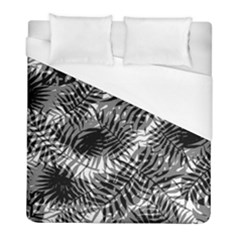 Tropical Leafs Pattern, Black And White Jungle Theme Duvet Cover (full/ Double Size) by Casemiro