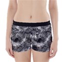 Tropical leafs pattern, black and white jungle theme Boyleg Bikini Wrap Bottoms View1