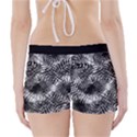 Tropical leafs pattern, black and white jungle theme Boyleg Bikini Wrap Bottoms View2