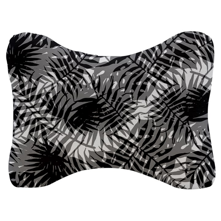 Tropical leafs pattern, black and white jungle theme Velour Seat Head Rest Cushion