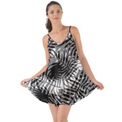 Tropical Leafs Pattern, Black And White Jungle Theme Love The Sun Cover Up by Casemiro