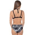 Tropical leafs pattern, black and white jungle theme Double Strap Halter Bikini Set View2