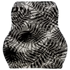 Tropical Leafs Pattern, Black And White Jungle Theme Car Seat Velour Cushion  by Casemiro