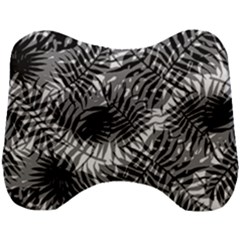 Tropical Leafs Pattern, Black And White Jungle Theme Head Support Cushion by Casemiro