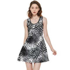 Tropical Leafs Pattern, Black And White Jungle Theme Inside Out Reversible Sleeveless Dress by Casemiro