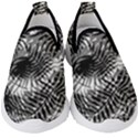 Tropical leafs pattern, black and white jungle theme Kids  Slip On Sneakers View1