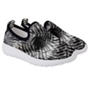 Tropical leafs pattern, black and white jungle theme Kids  Slip On Sneakers View3