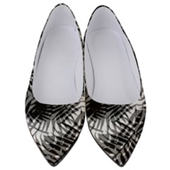 Tropical Leafs Pattern, Black And White Jungle Theme Women s Low Heels by Casemiro