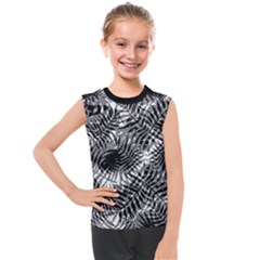 Tropical Leafs Pattern, Black And White Jungle Theme Kids  Mesh Tank Top by Casemiro