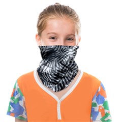 Tropical Leafs Pattern, Black And White Jungle Theme Face Covering Bandana (kids) by Casemiro