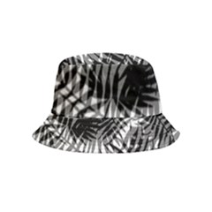 Tropical Leafs Pattern, Black And White Jungle Theme Bucket Hat (kids) by Casemiro