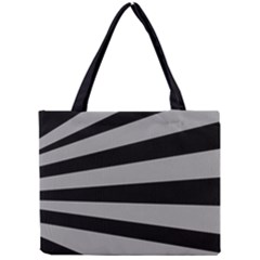 Striped Black And Grey Colors Pattern, Silver Geometric Lines Mini Tote Bag by Casemiro