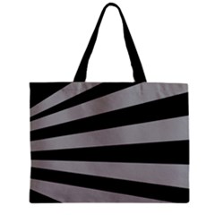 Striped Black And Grey Colors Pattern, Silver Geometric Lines Zipper Mini Tote Bag by Casemiro