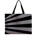 Striped black and grey colors pattern, silver geometric lines Zipper Mini Tote Bag View1