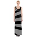 Striped black and grey colors pattern, silver geometric lines Thigh Split Maxi Dress View1