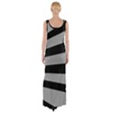 Striped black and grey colors pattern, silver geometric lines Thigh Split Maxi Dress View2