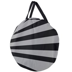 Striped Black And Grey Colors Pattern, Silver Geometric Lines Giant Round Zipper Tote by Casemiro