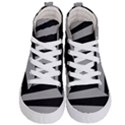 Striped black and grey colors pattern, silver geometric lines Kids  Hi-Top Skate Sneakers View1