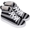 Striped black and grey colors pattern, silver geometric lines Kids  Hi-Top Skate Sneakers View3