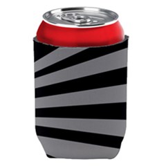 Striped Black And Grey Colors Pattern, Silver Geometric Lines Can Holder by Casemiro