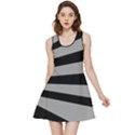 Striped black and grey colors pattern, silver geometric lines Inside Out Reversible Sleeveless Dress View1